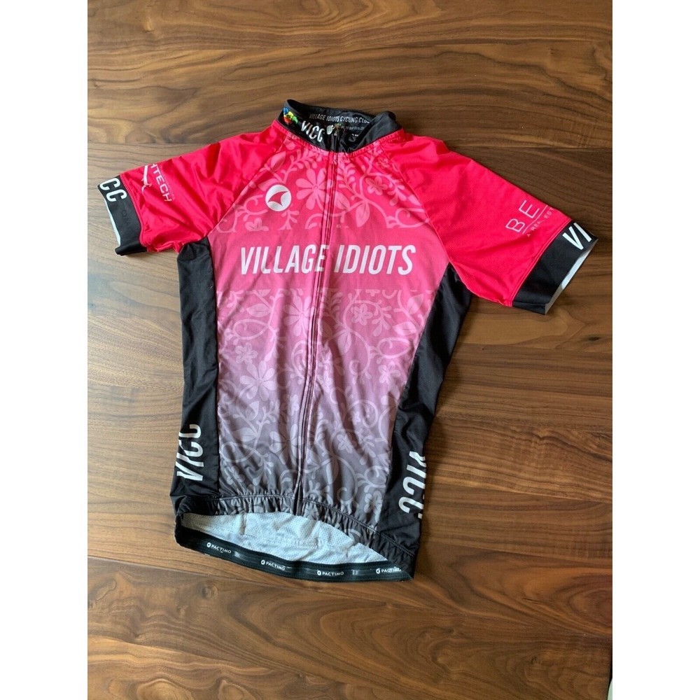 Women’s Medium Cycling Bike Jersey Village Idiots Pink Sarasota